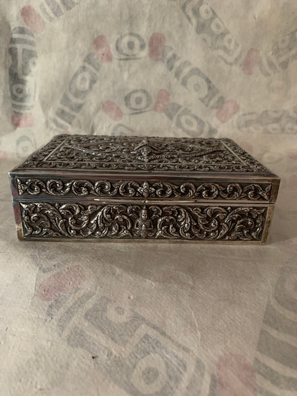 An antique Thai cigar silver box
