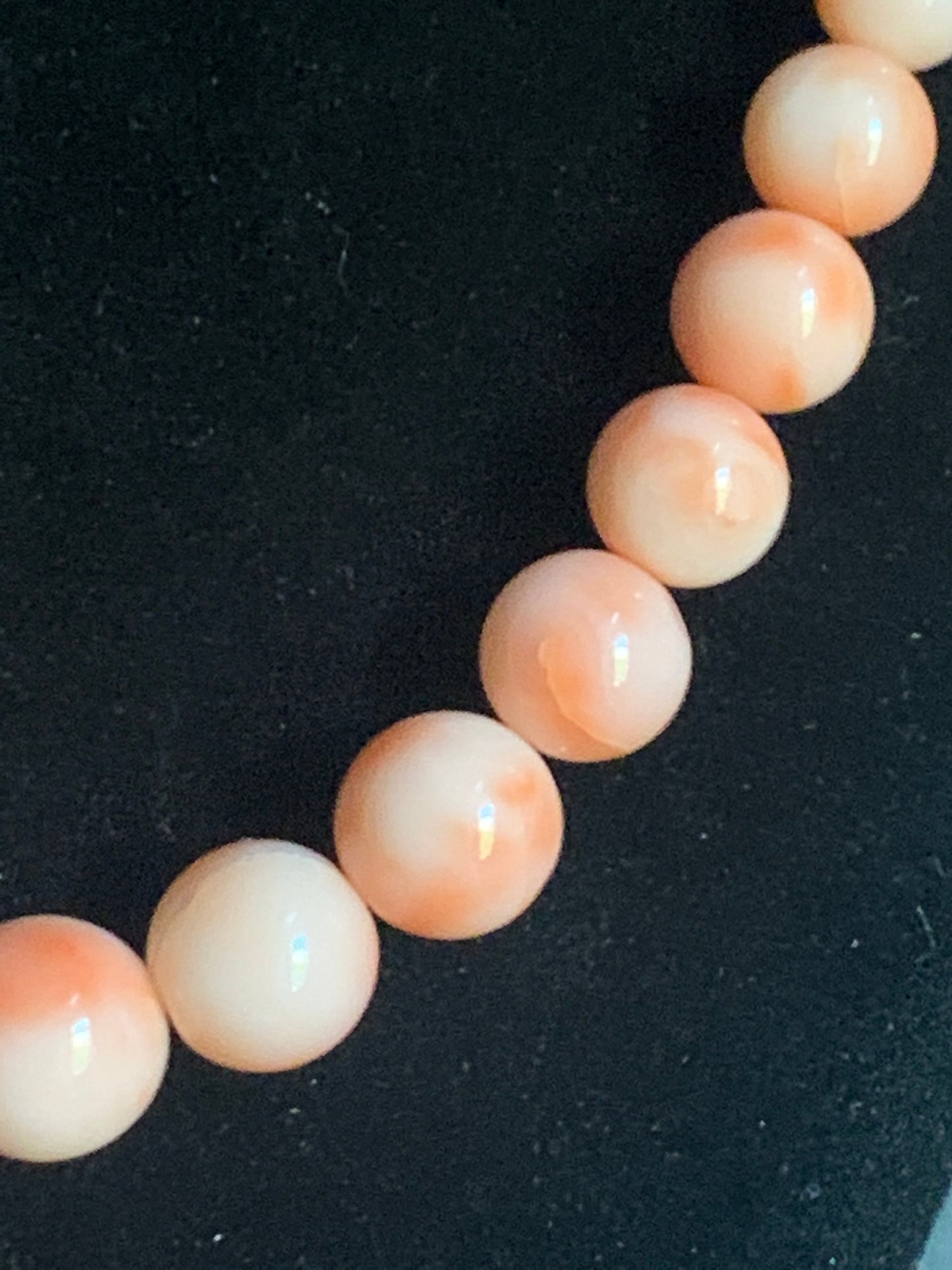 Angel skin coral bead necklace