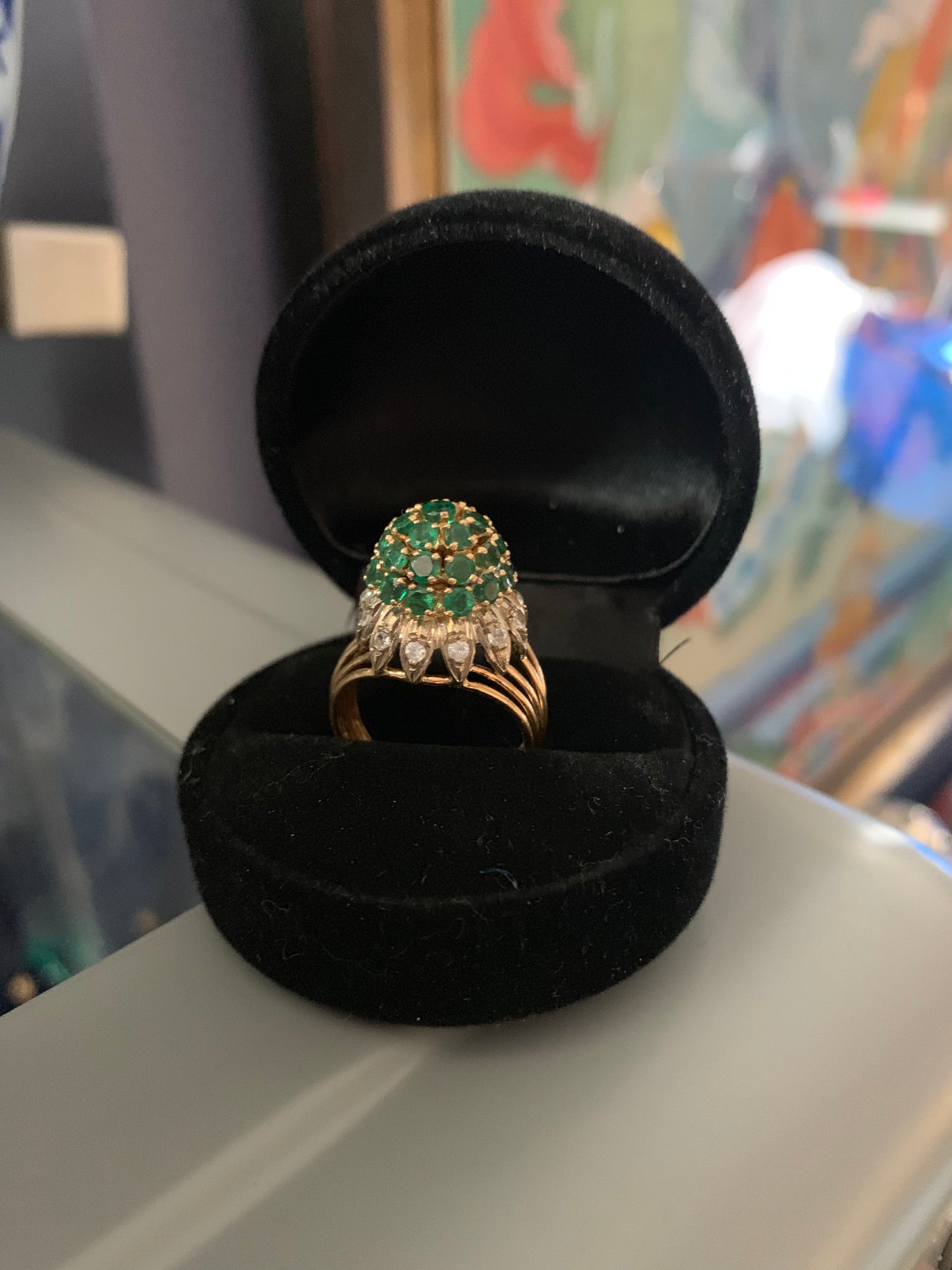 An emerald ring