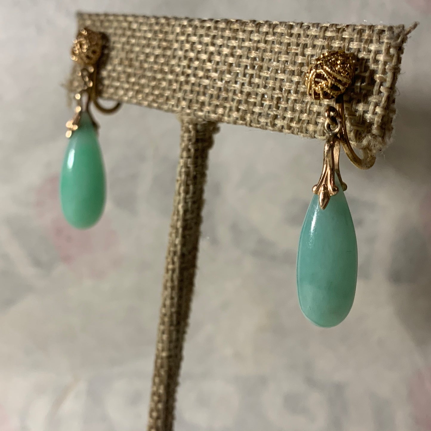 Vintage jade drop earrings