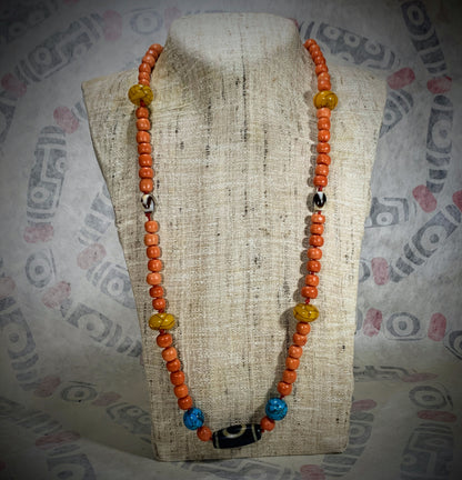 Necklace with vintage beads