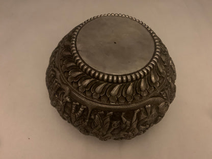 A silver bowl