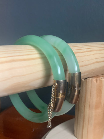 Vintage jade glass bangles