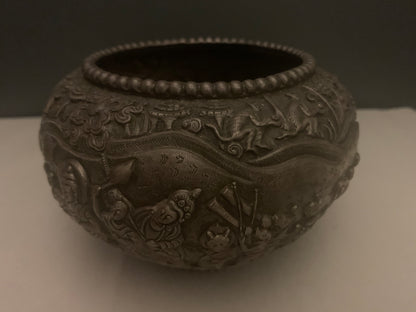 A silver bowl