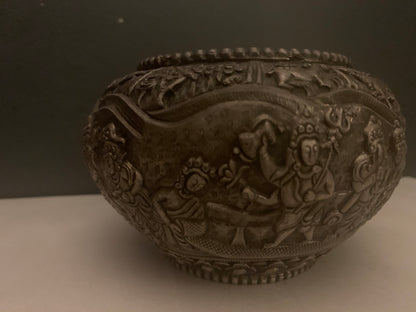 A silver bowl