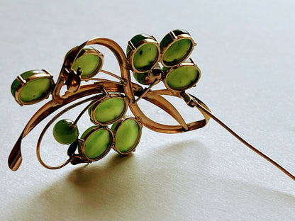 Vintage jade brooch
