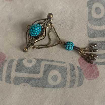 Vintage turquoise brooch