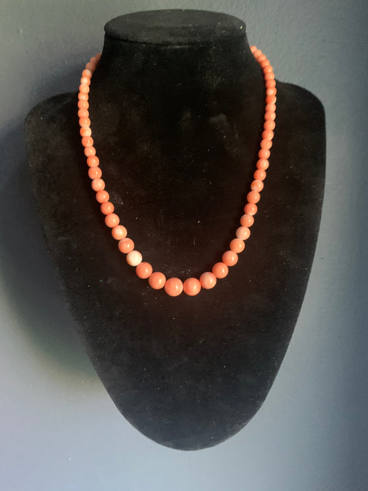 Angel skin coral necklace