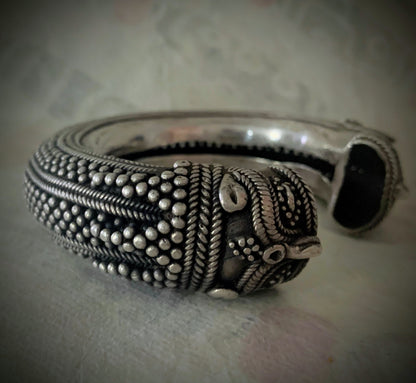An antique Indian silver cuff bangle