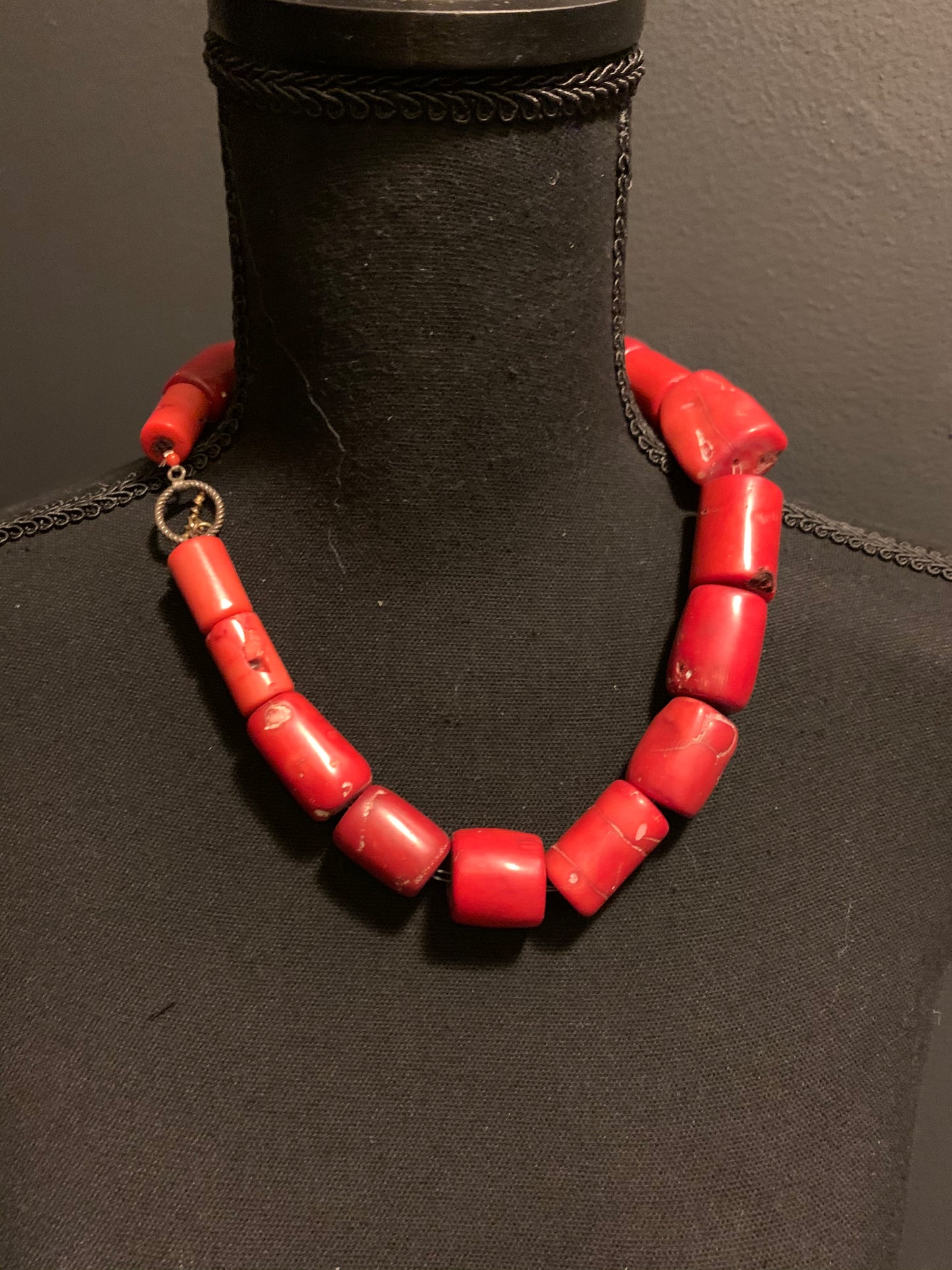 A coral necklace