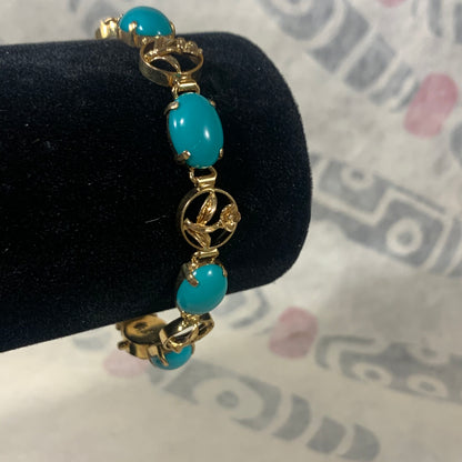 Turquoise bracelet in 14kt gold
