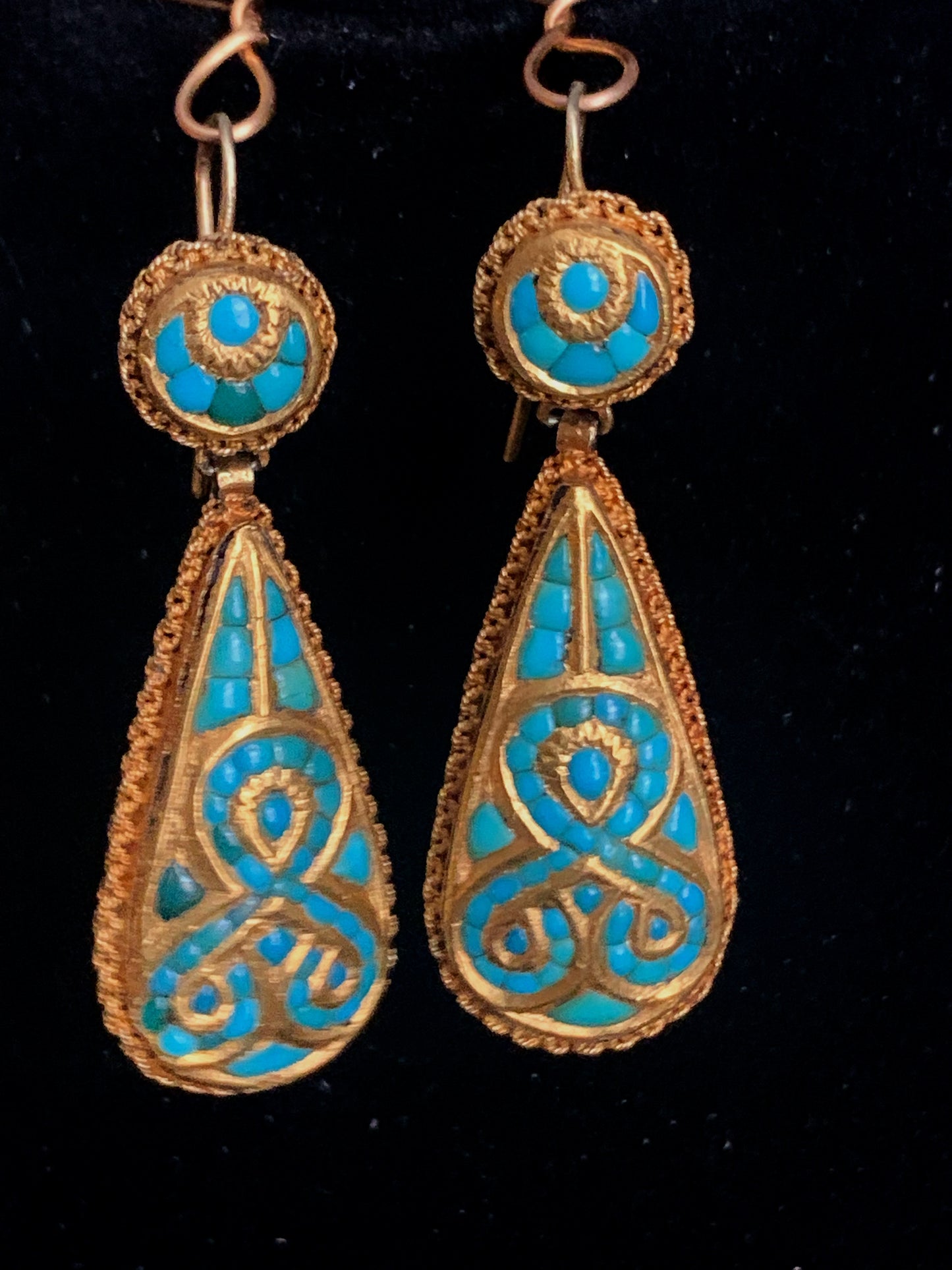 Antique turquoise ear rings