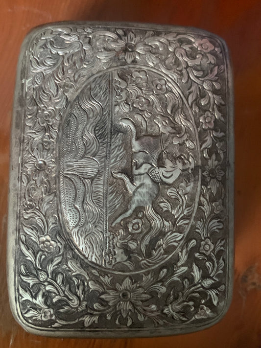 A silver repousse box