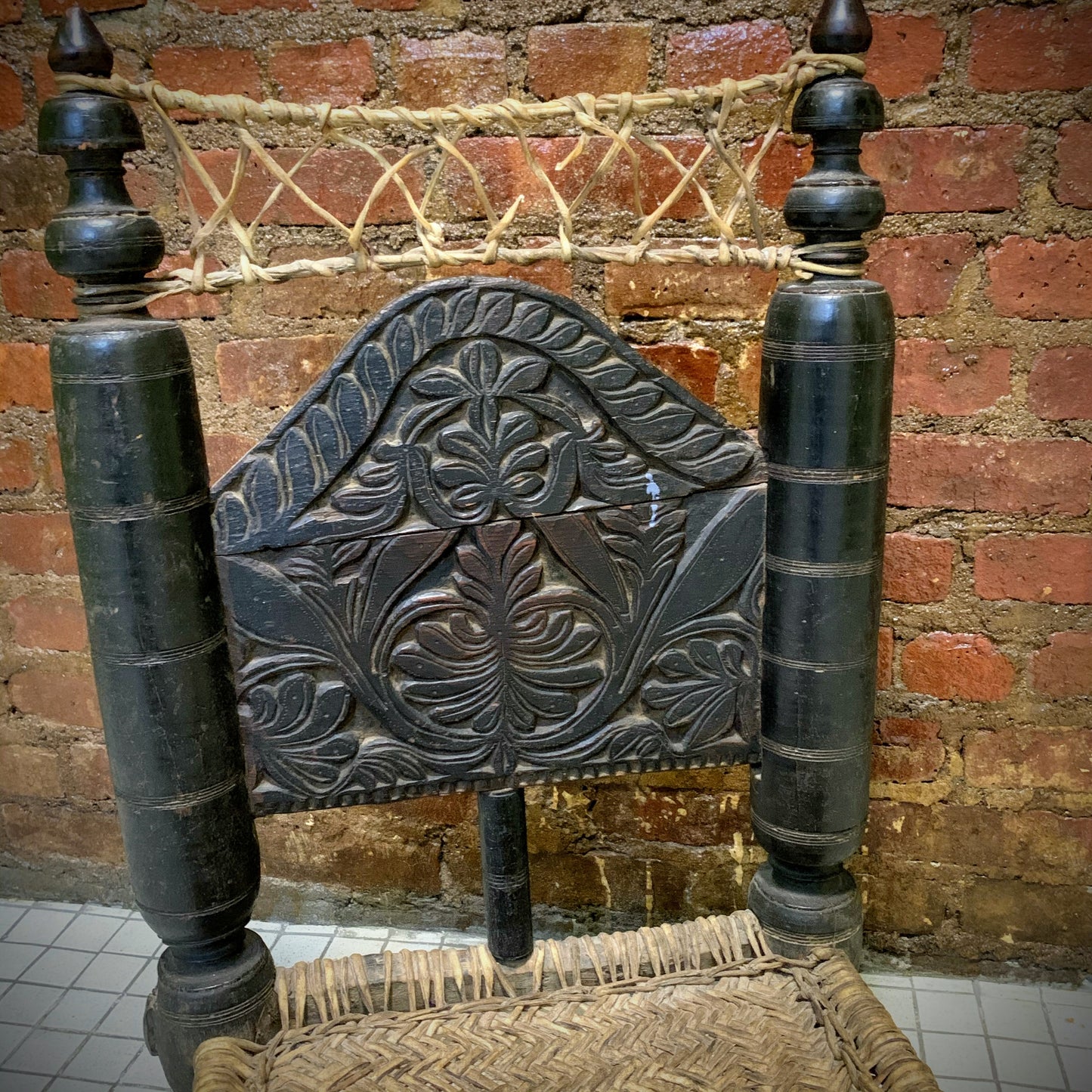 Low antique Indian chair