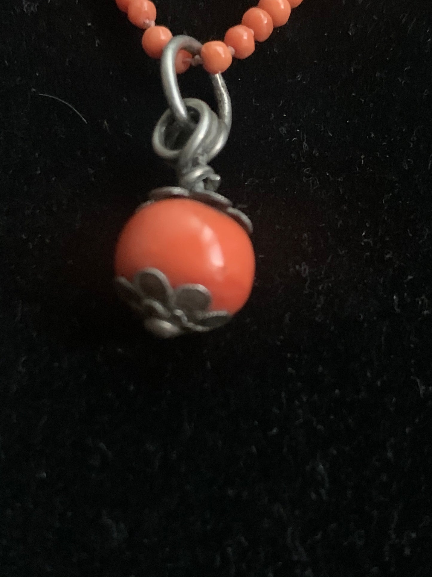 Coral necklace with pendant