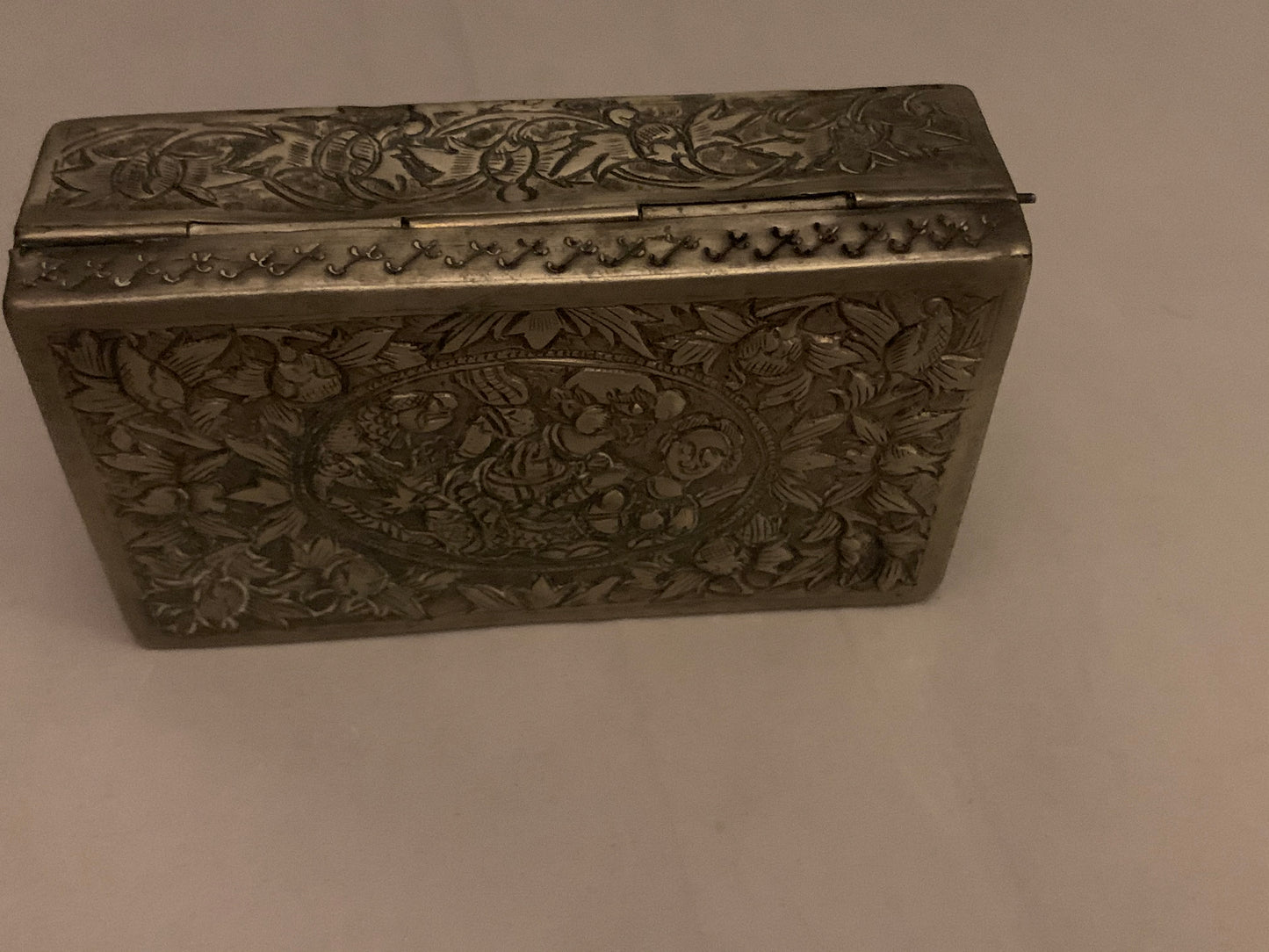 A silver repousse box
