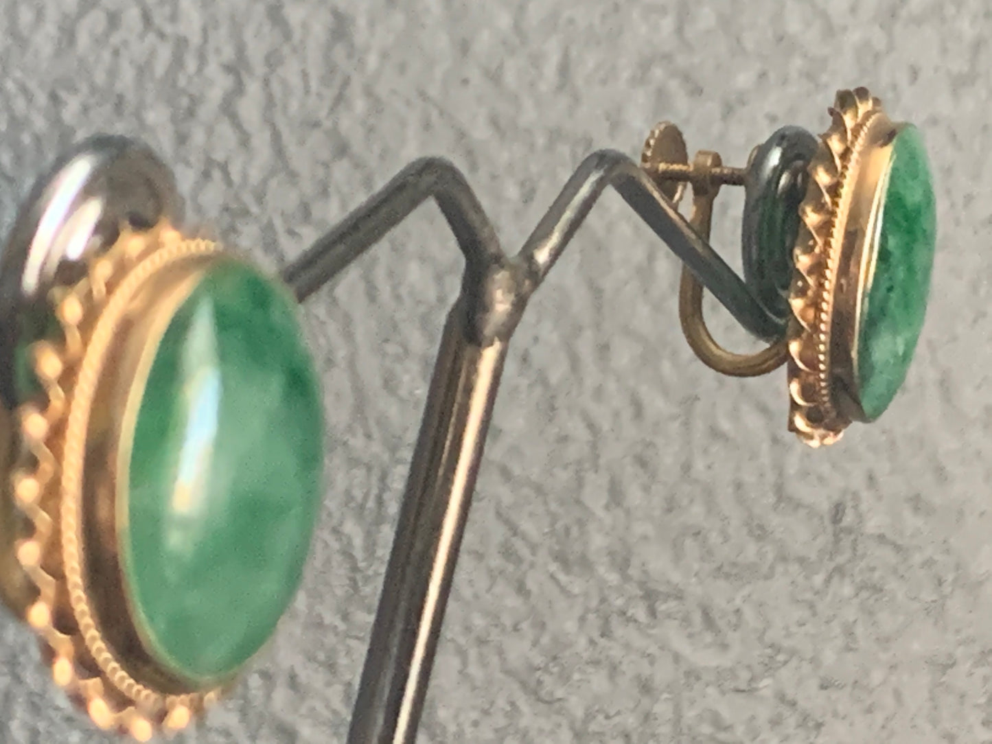 A pair of jade ear rings