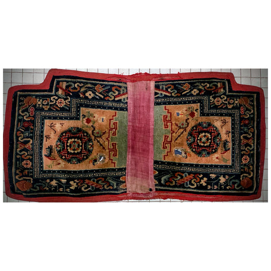 Antique Tibetan saddle rug