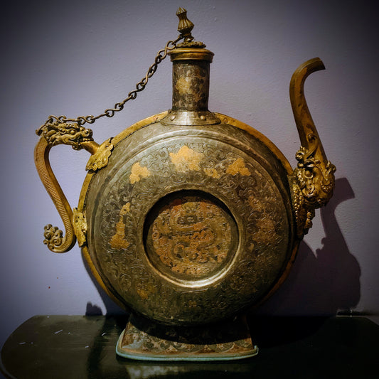 An antique Tibetan beer pitcher