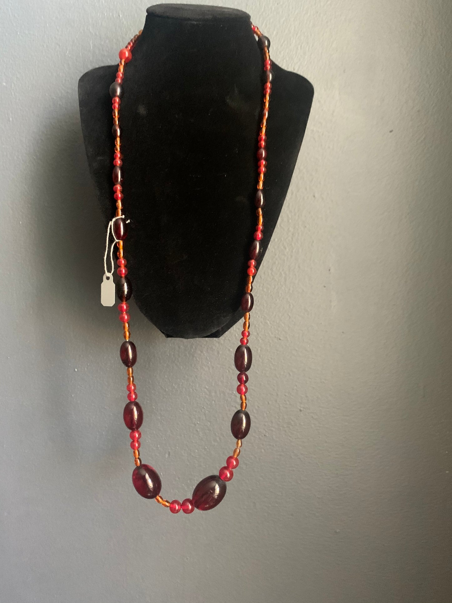 A faux amber necklace