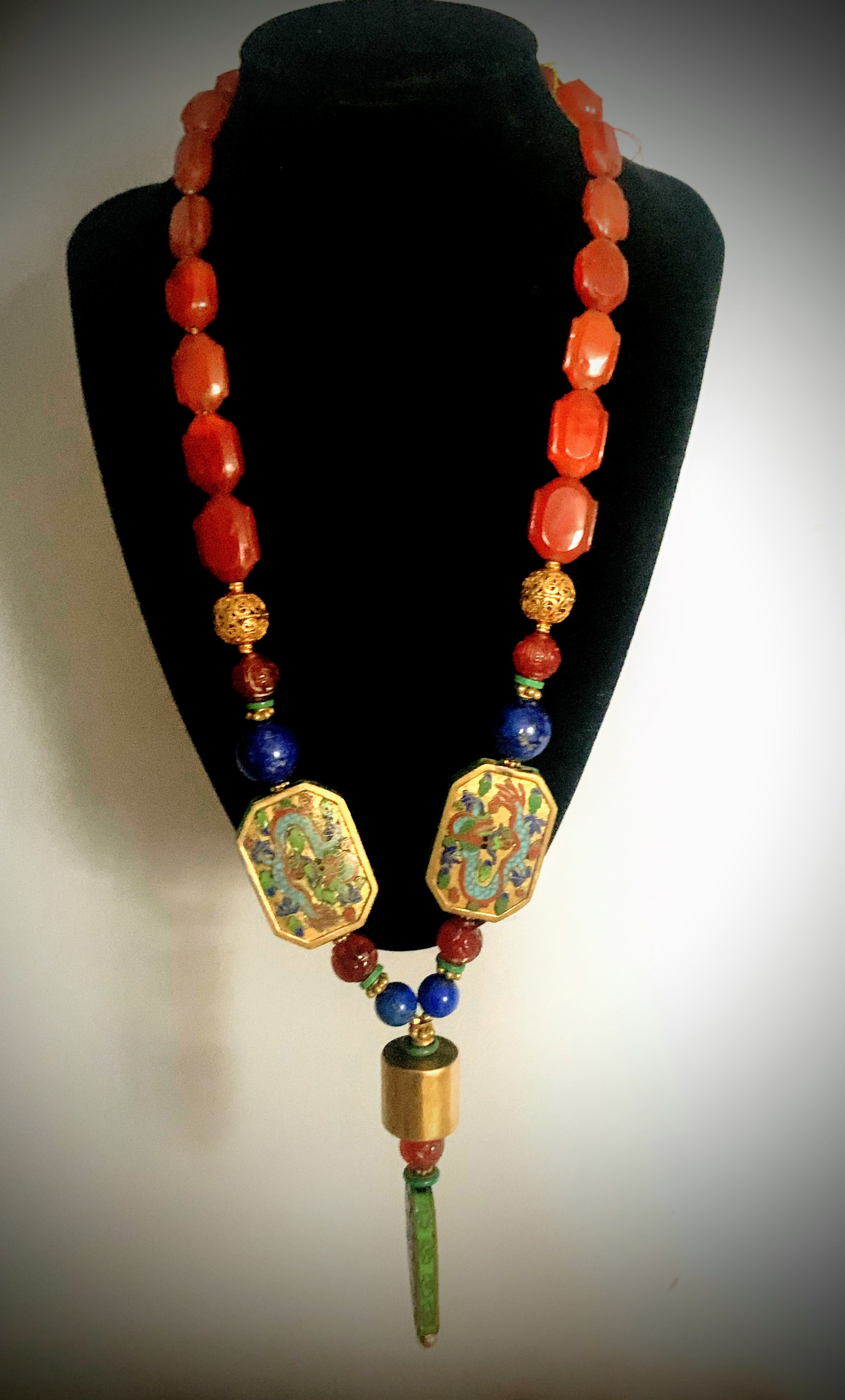 Vintage Cloisonné discount Necklace