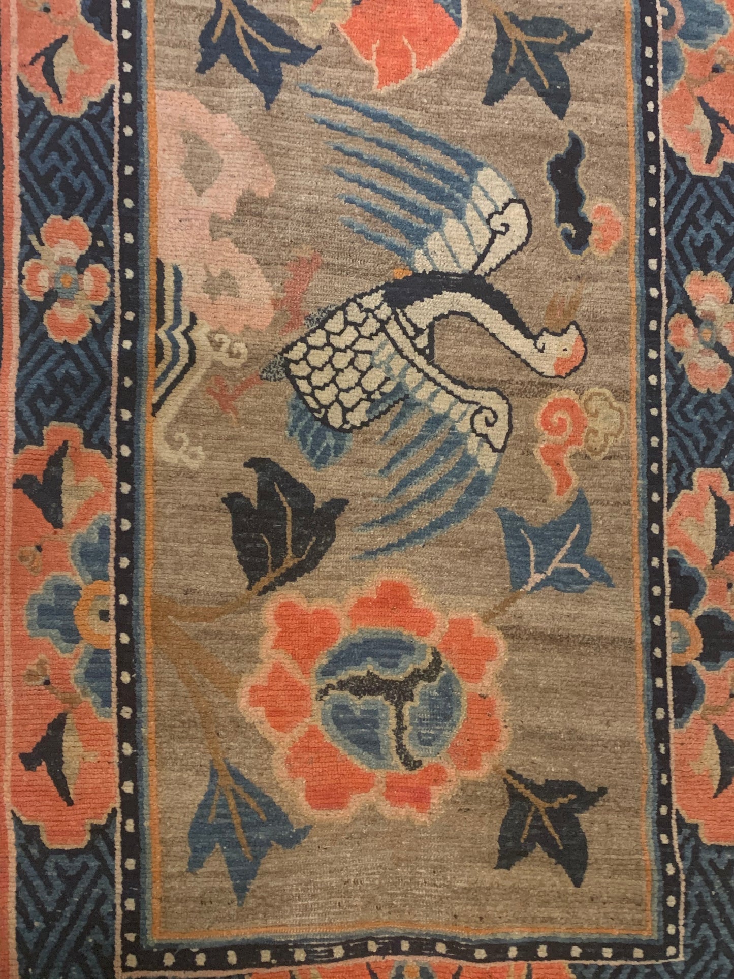 An antique Tibetan rug