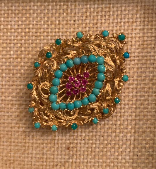 Turquoise brooch