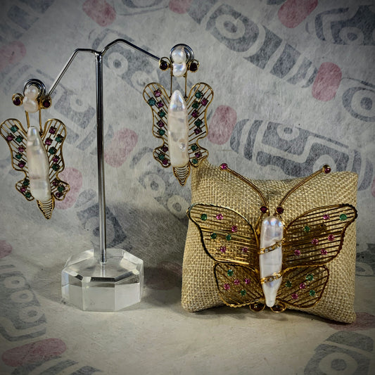 Vintage butterfly ear rings