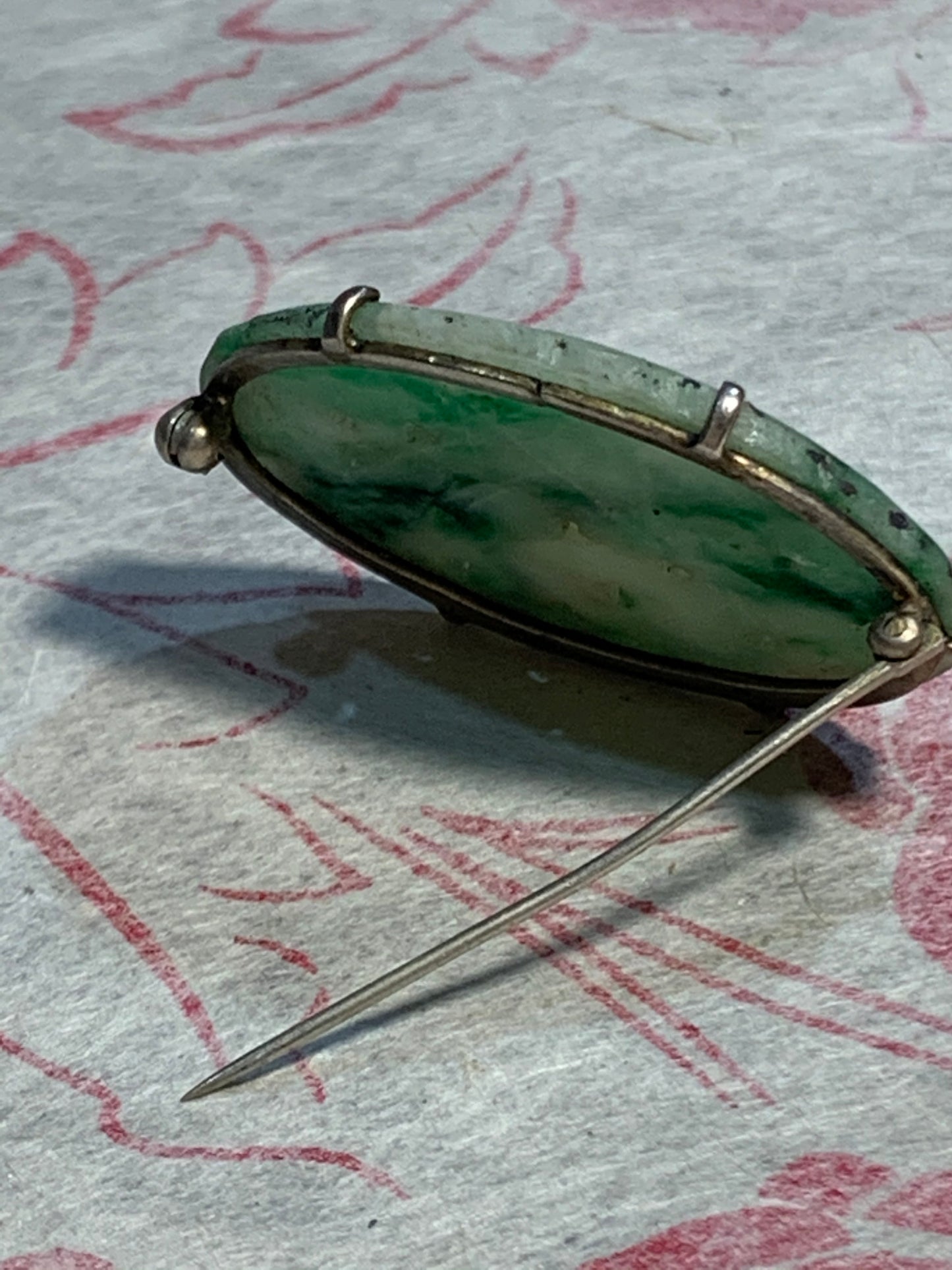 Antique jade brooch