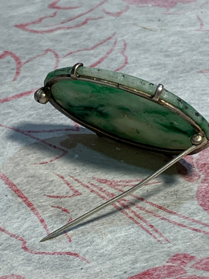 Antique jade brooch