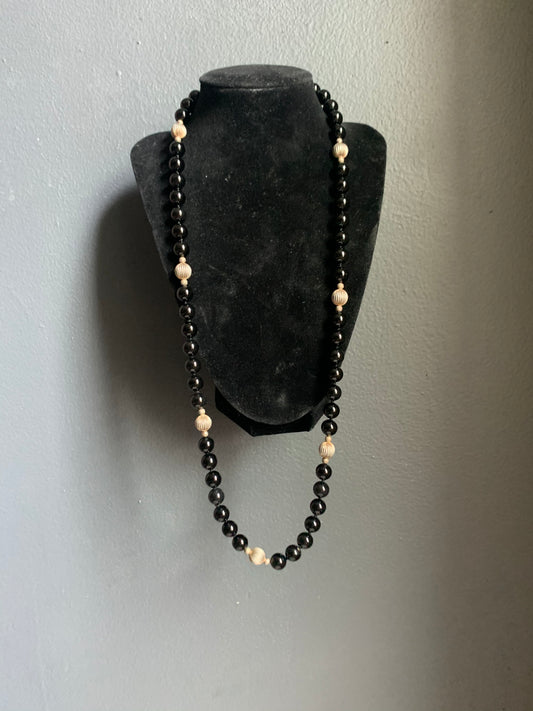 A black agate necklace