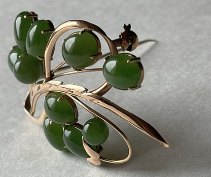 Vintage jade brooch