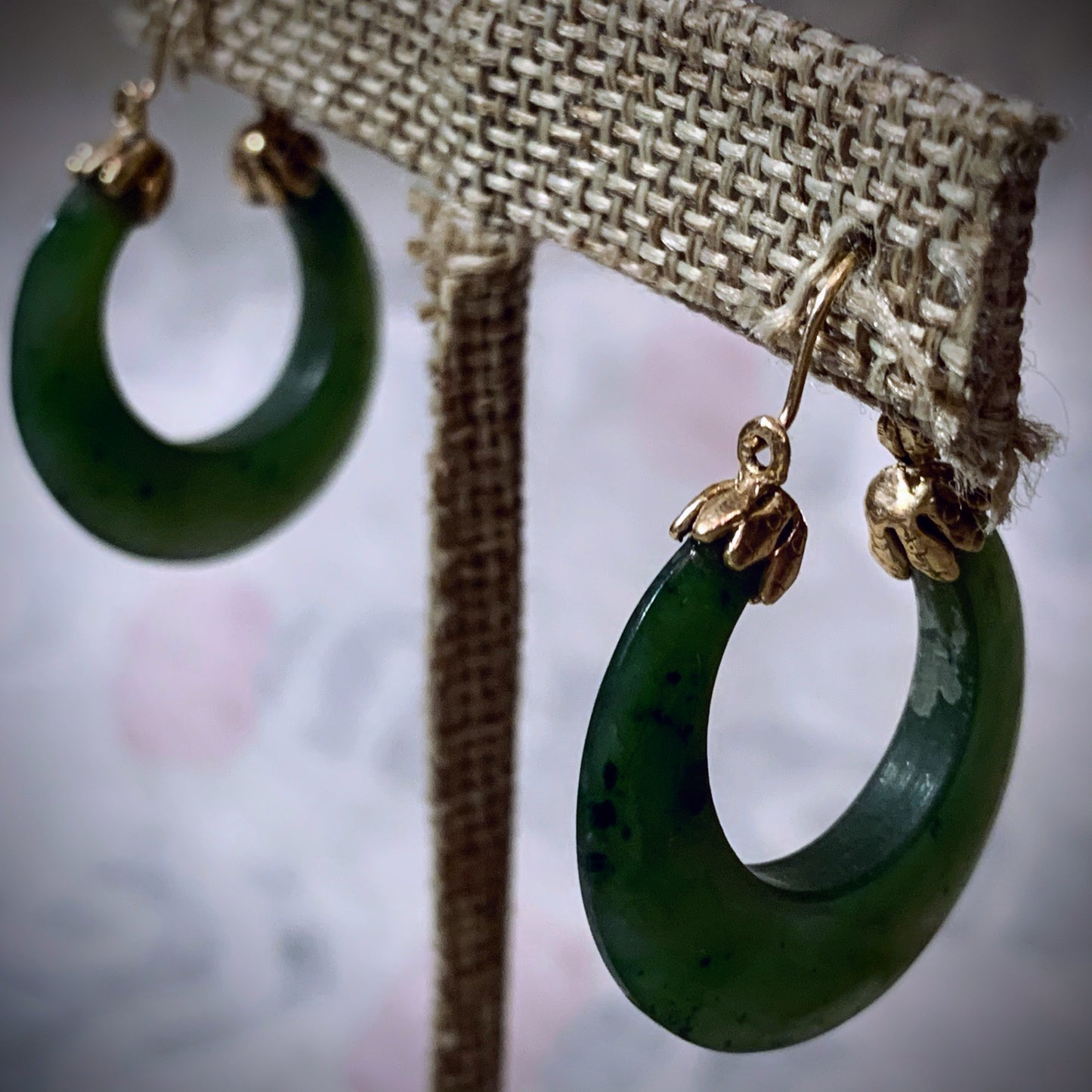 Jade / nephrite hoop ear rings