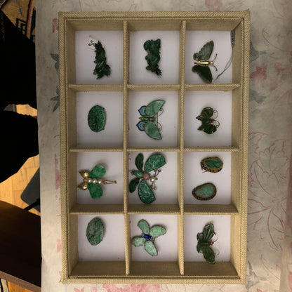 Vintage jade brooch