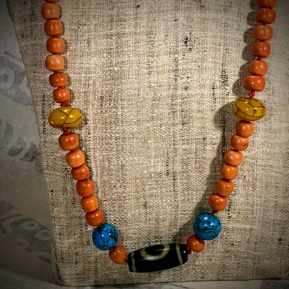 Necklace with vintage beads