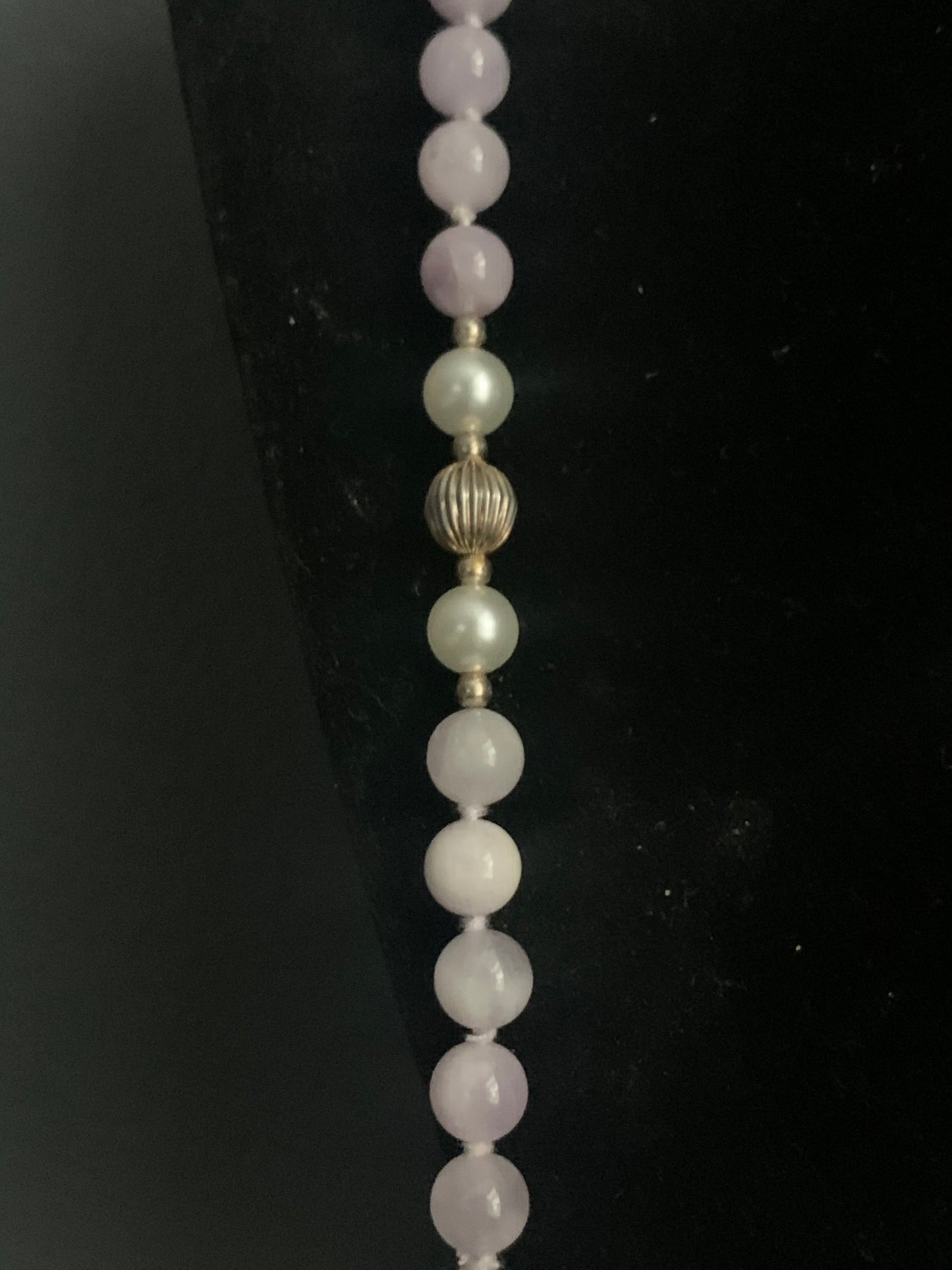 A vintage lavender jade necklace