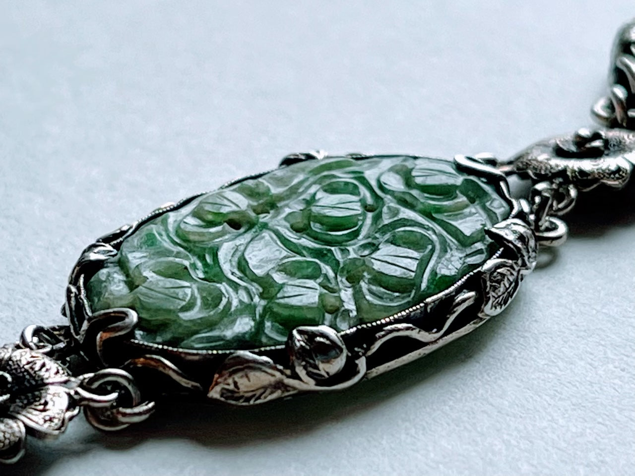 Vintage Jade and silver bracelet
