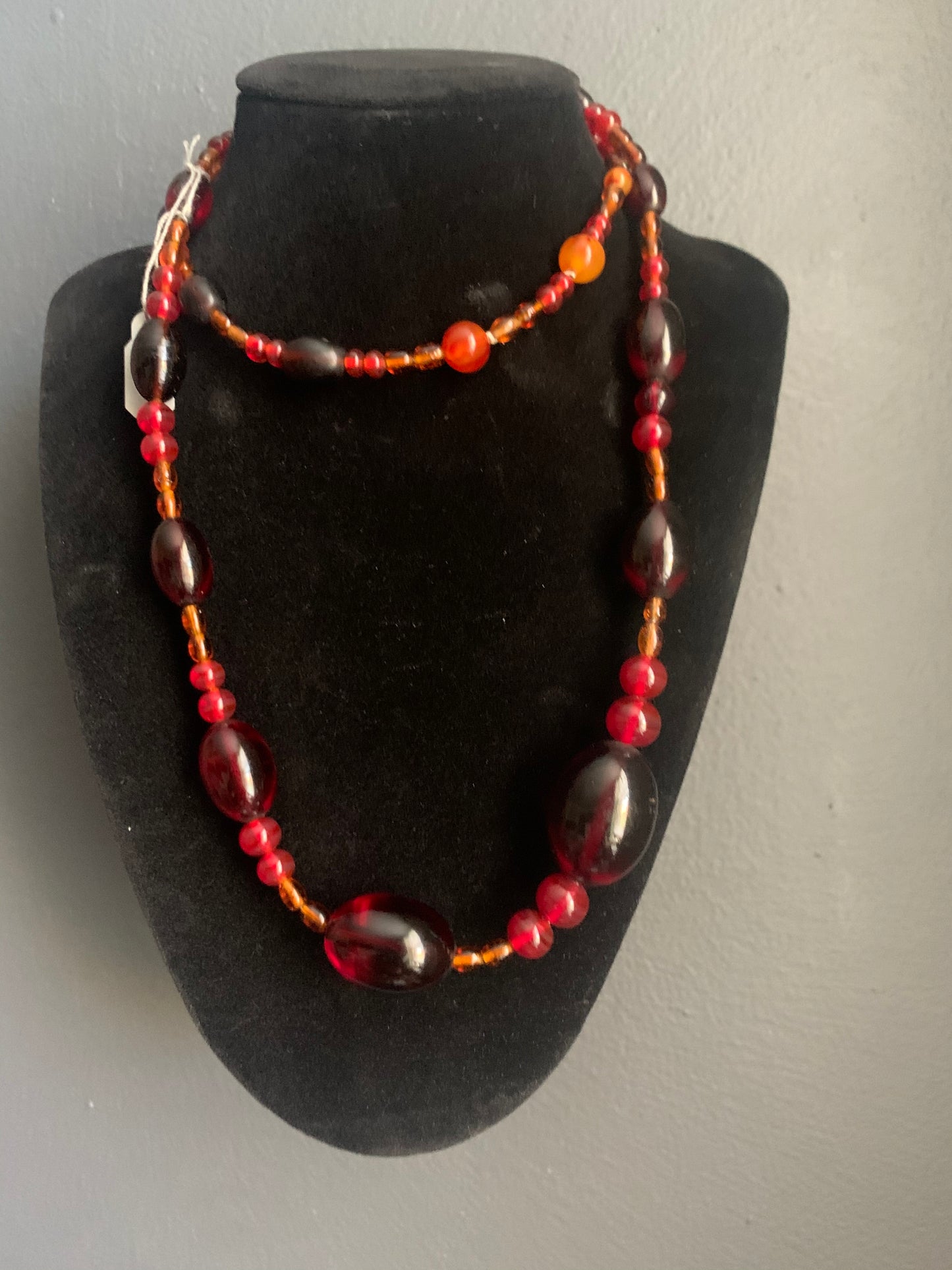 A faux amber necklace
