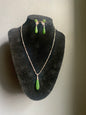 Jade ear ring and necklace set