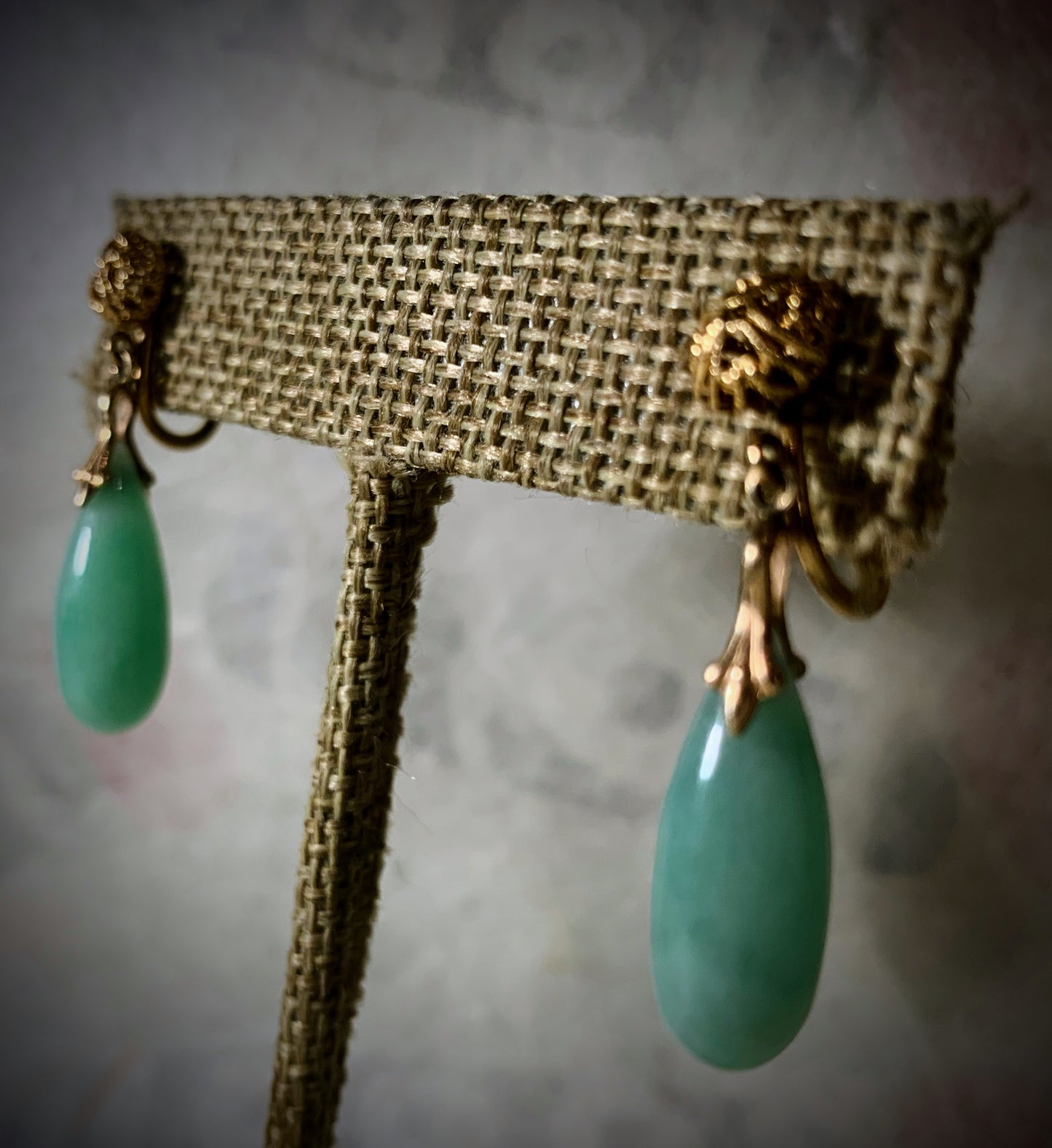 Vintage jade drop earrings