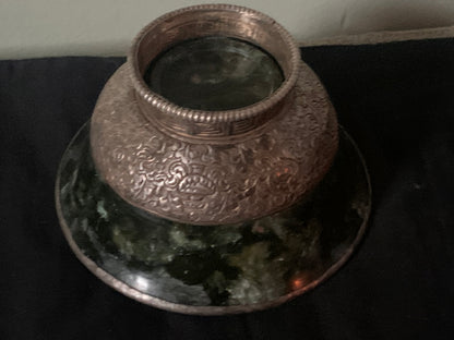 A Tibetan jade silver cup