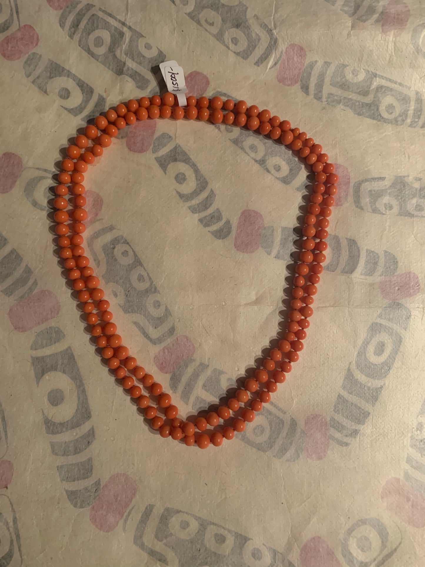 Vintage coral bead necklace