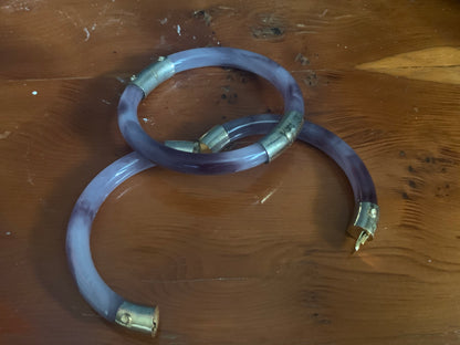 Lavender jade glass bangles