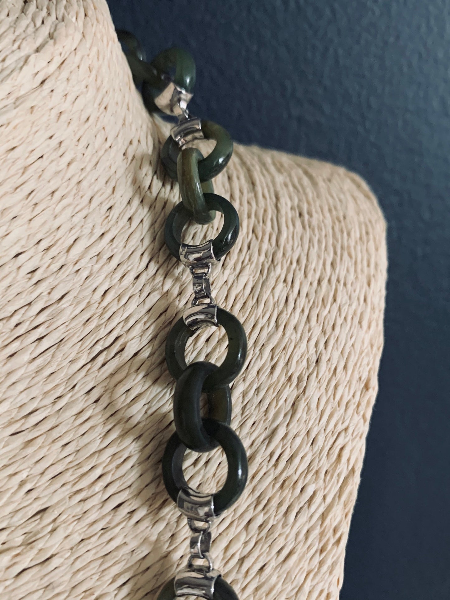A vintage nephrite necklace