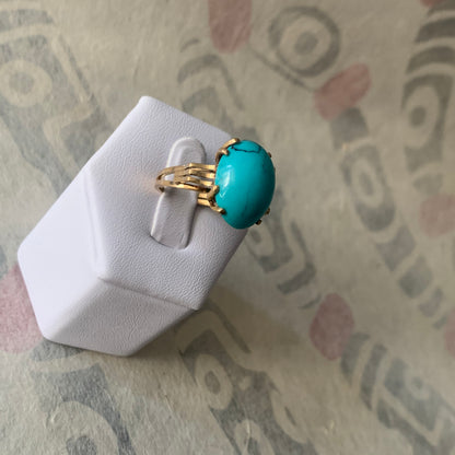 Turquoise and gold ring