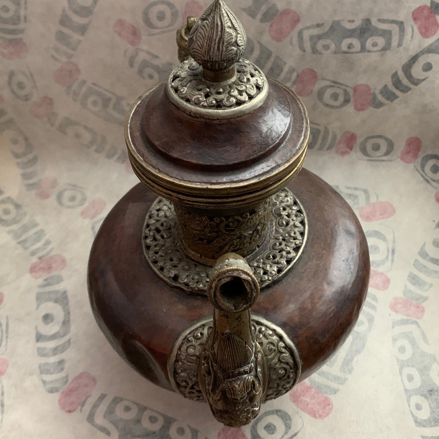 An antique Tibetan bronze teapot