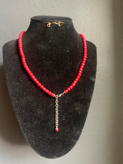 Coral necklace with coral pendant