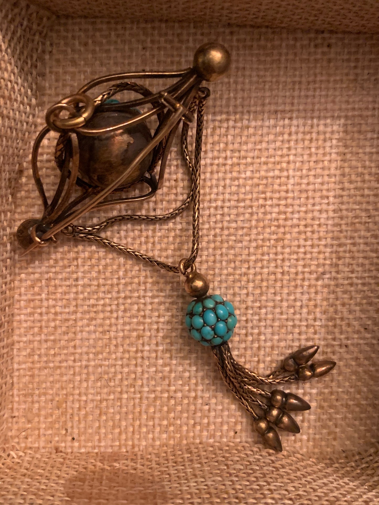 Vintage turquoise brooch