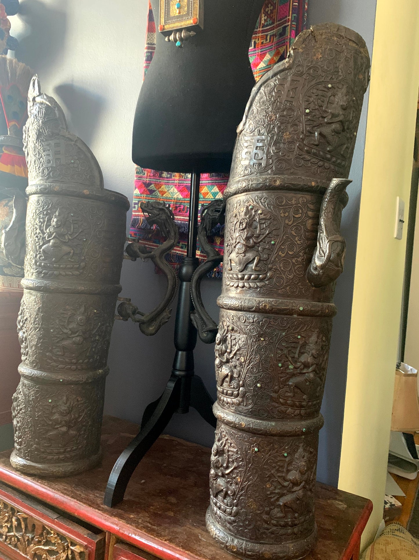 Vintage Tibetan Tea Bronze Jugs