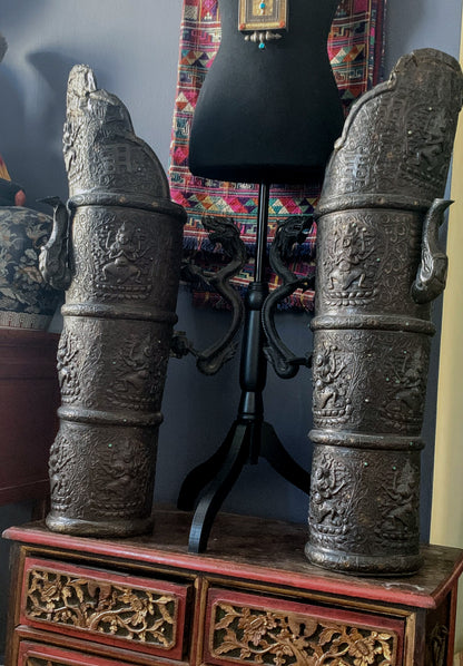 Vintage Tibetan Tea Bronze Jugs